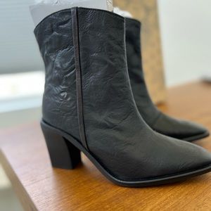 Free People Western booties | Black chunky heel boots new/ not worn